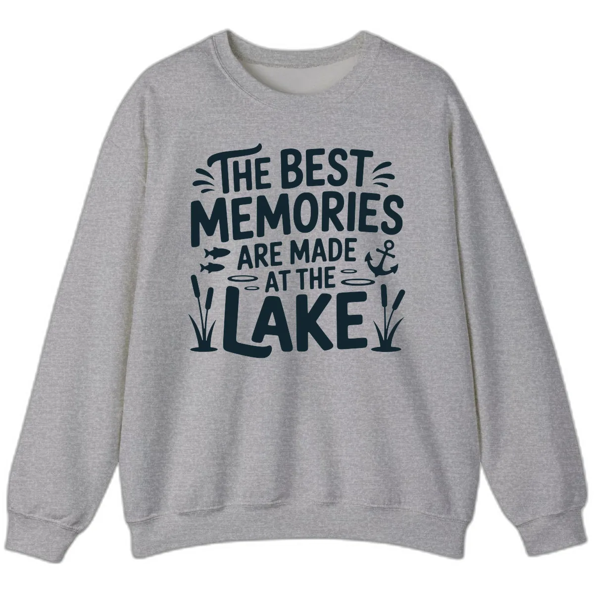 The Best Memories Are Made At The Lake Sweatshirt in Sport Grey