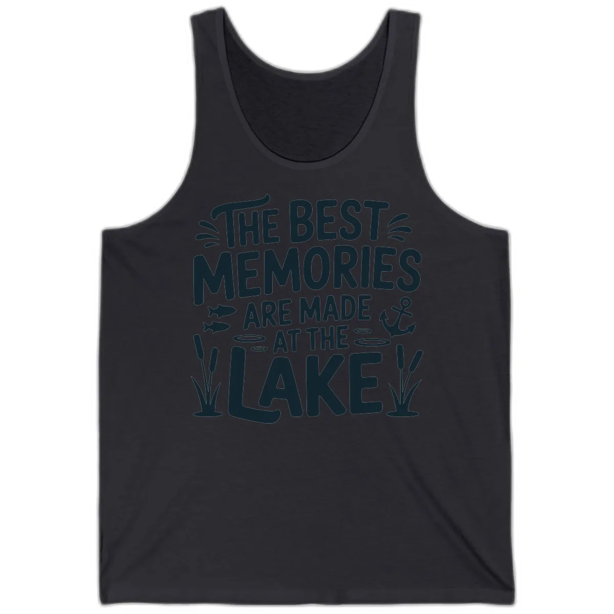 The Best Memories Are Made At The Lake Tank in Dark Grey