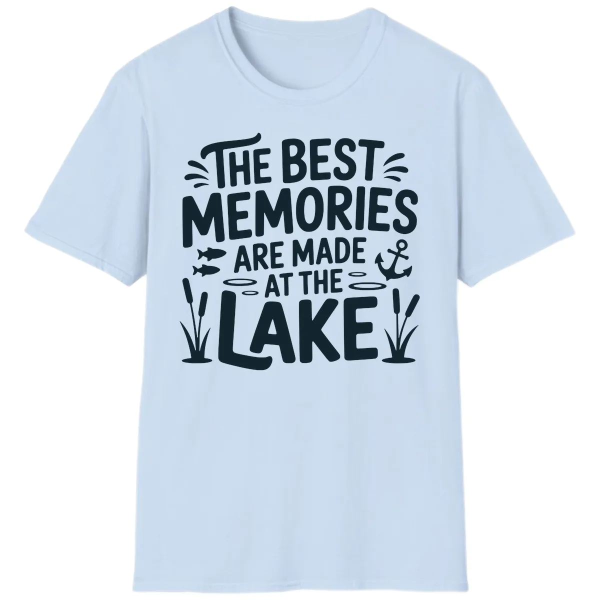 The Best Memories Are Made At The Lake T-Shirt in Light Blue