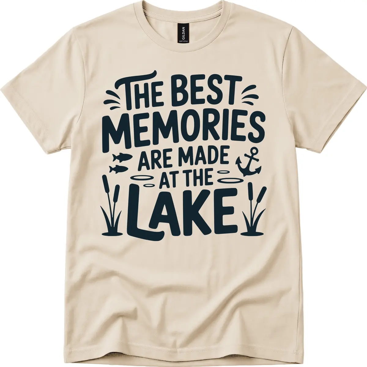 The Best Memories Are Made At The Lake T-Shirt in Sand