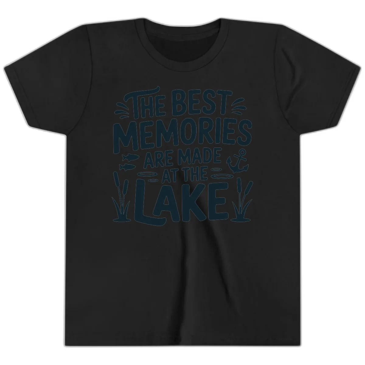 The Best Memories Are Made At The Lake Youth T-Shirt in Black