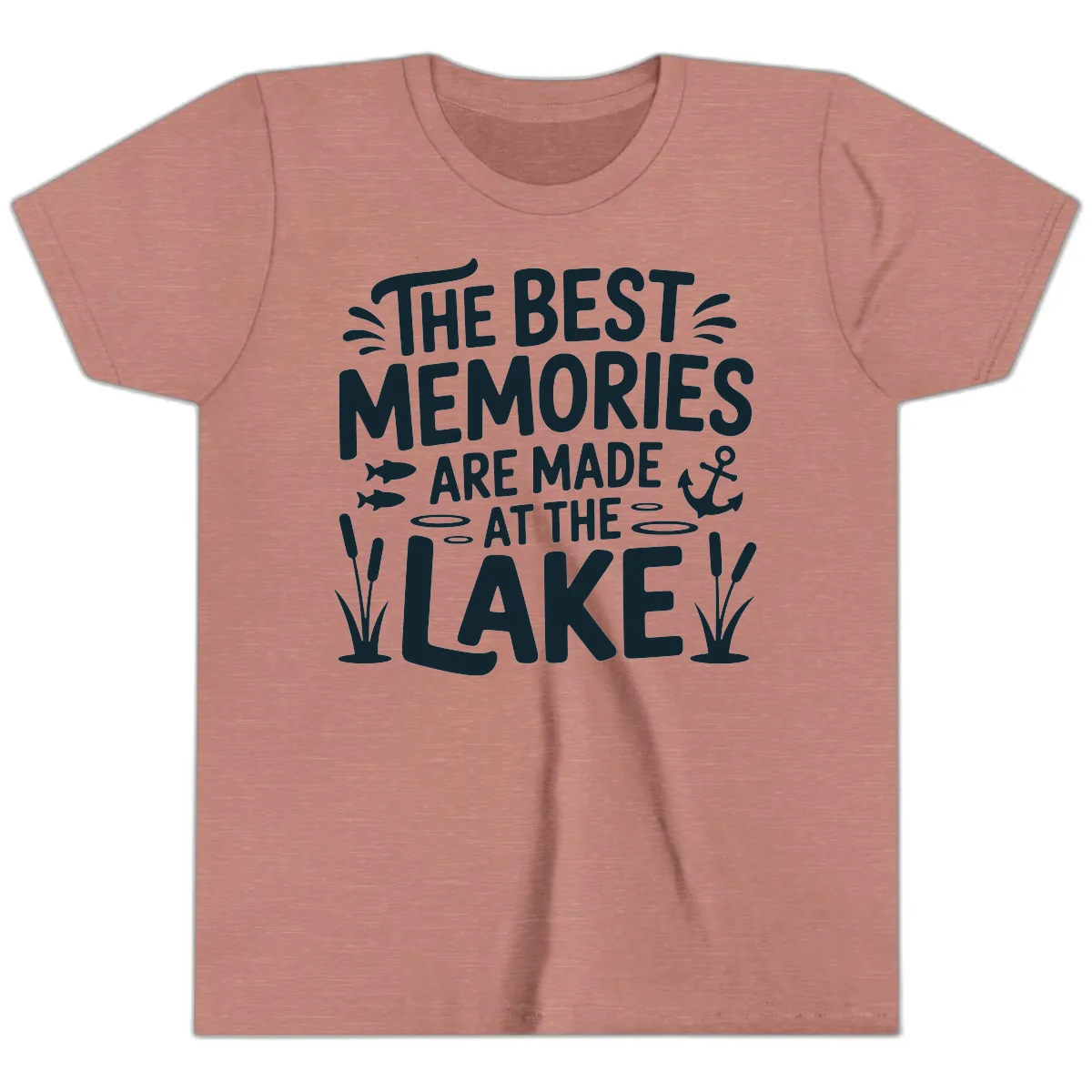 The Best Memories Are Made At The Lake Youth T-Shirt in Heather Mauve