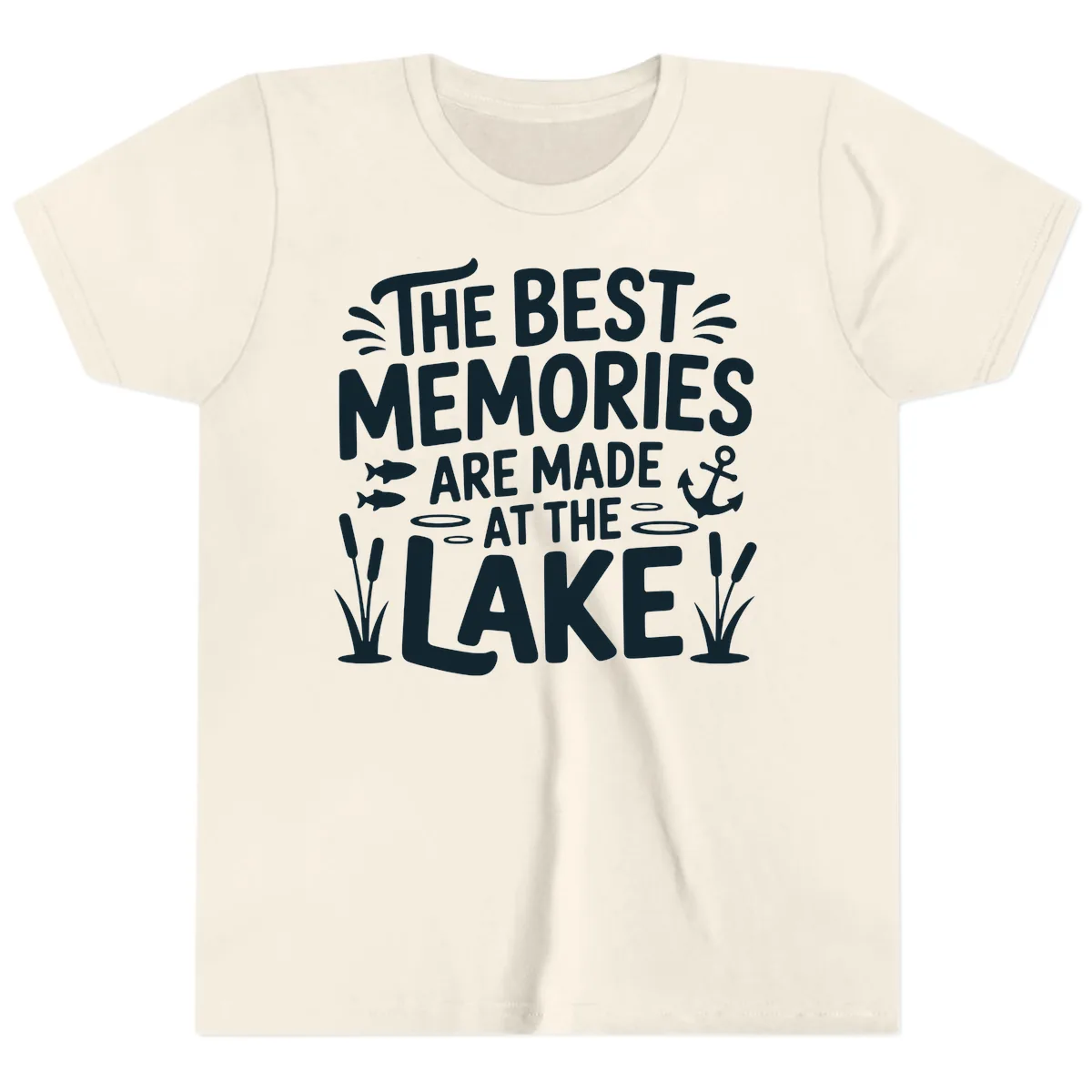The Best Memories Are Made At The Lake Youth T-Shirt in Natural