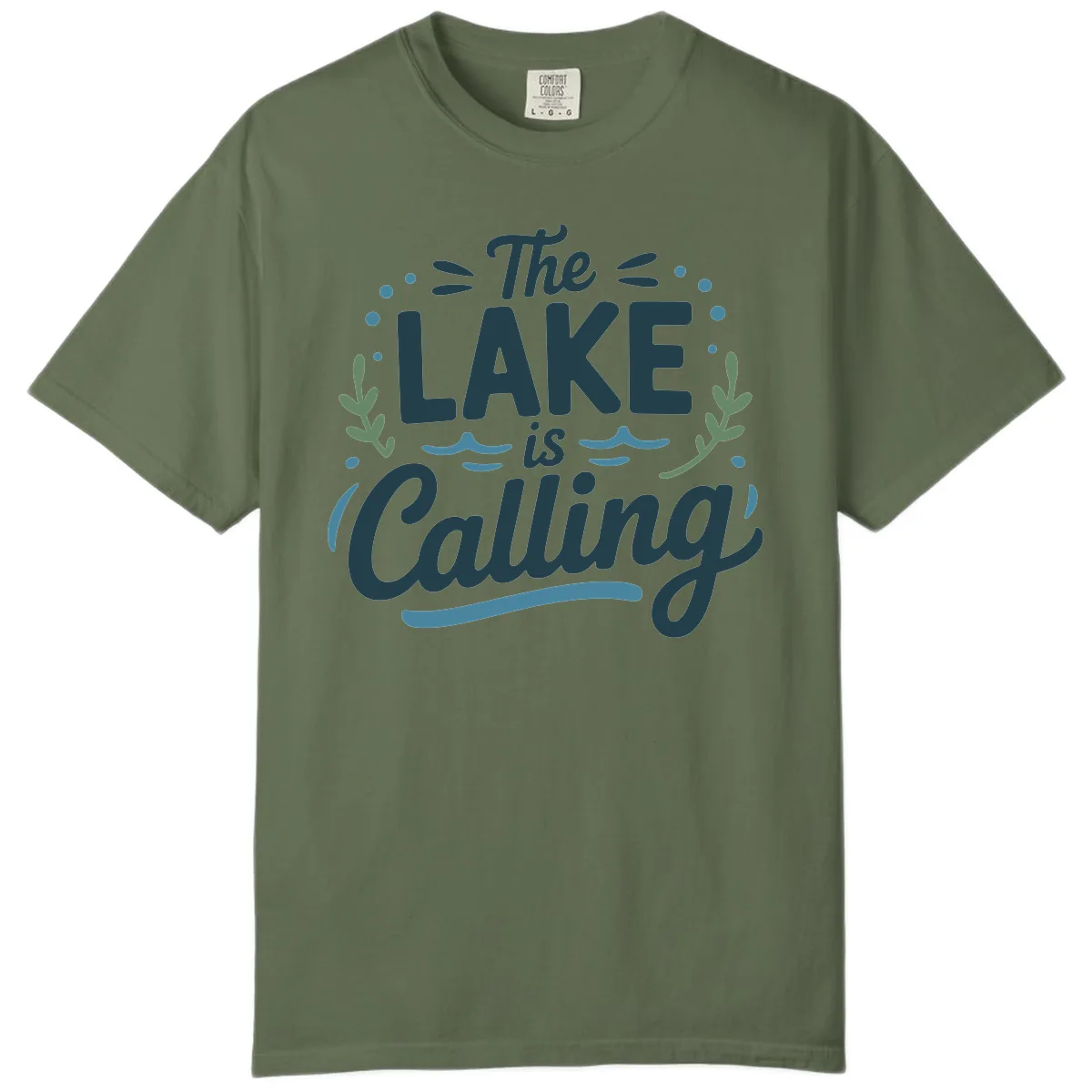 The Lake Is Calling Typography Design Comfort Color in Sage