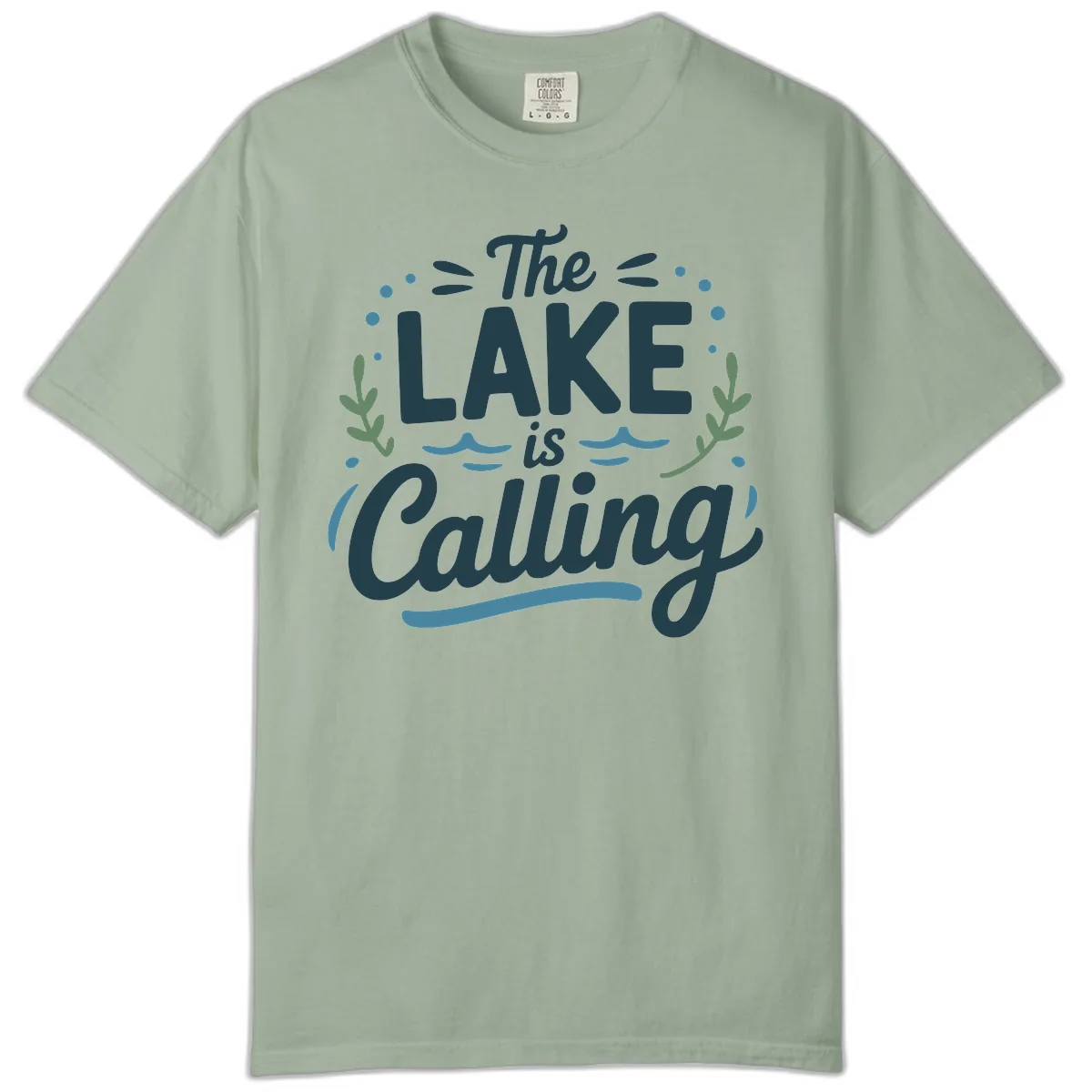 The Lake Is Calling Typography Design Comfort Color in Bay