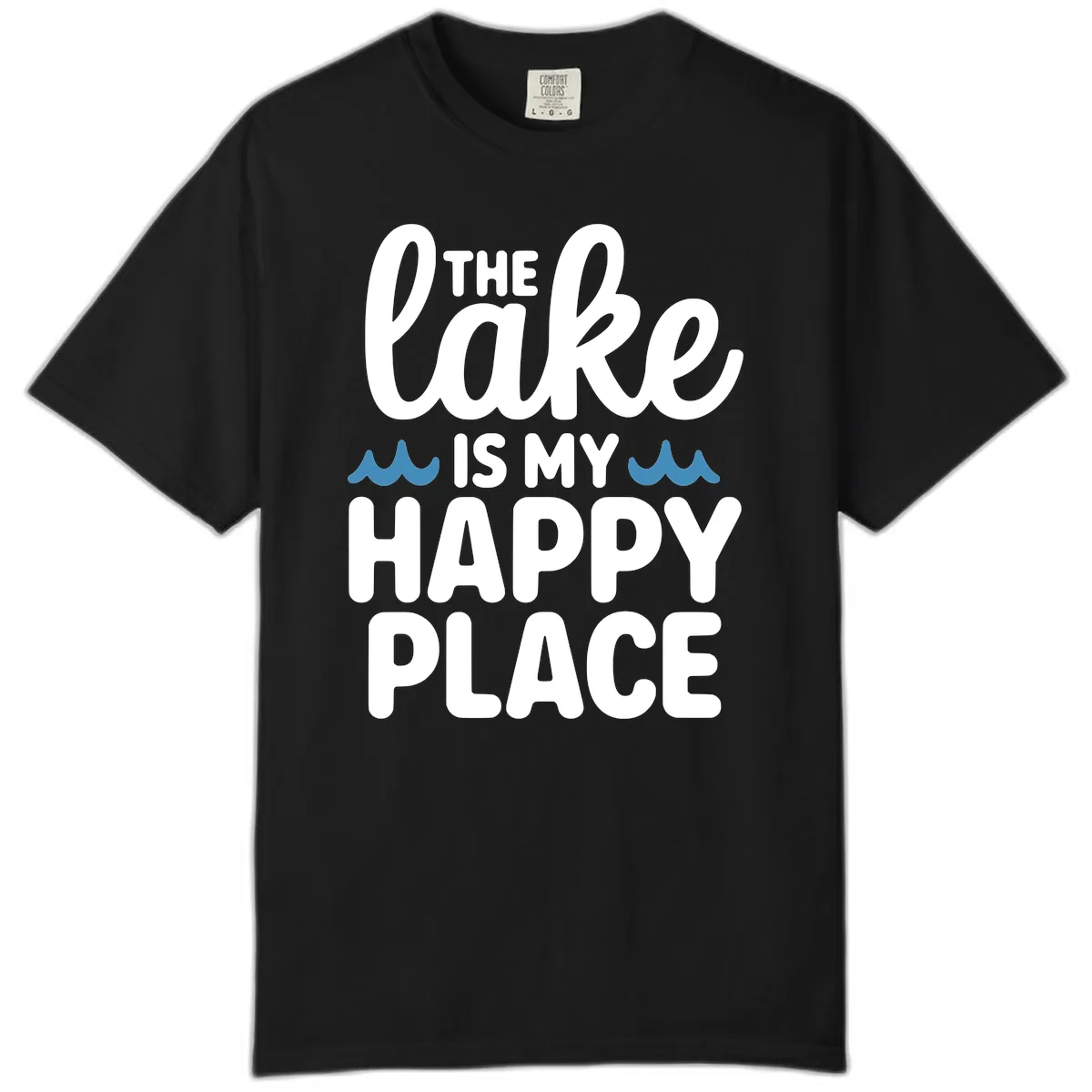 The Lake Is My Happy Place Design Comfort Color in Black