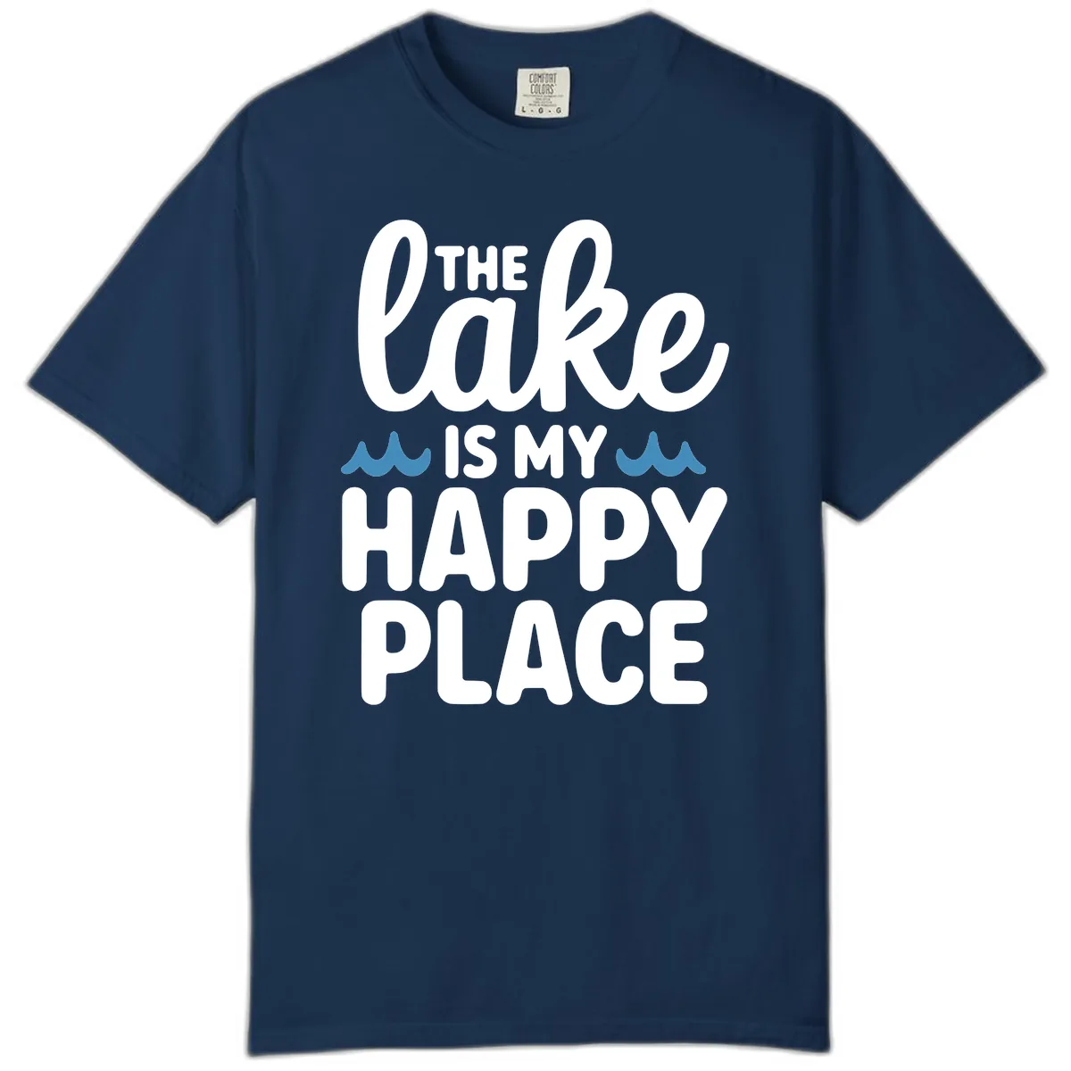 The Lake Is My Happy Place Design Comfort Color in Navy