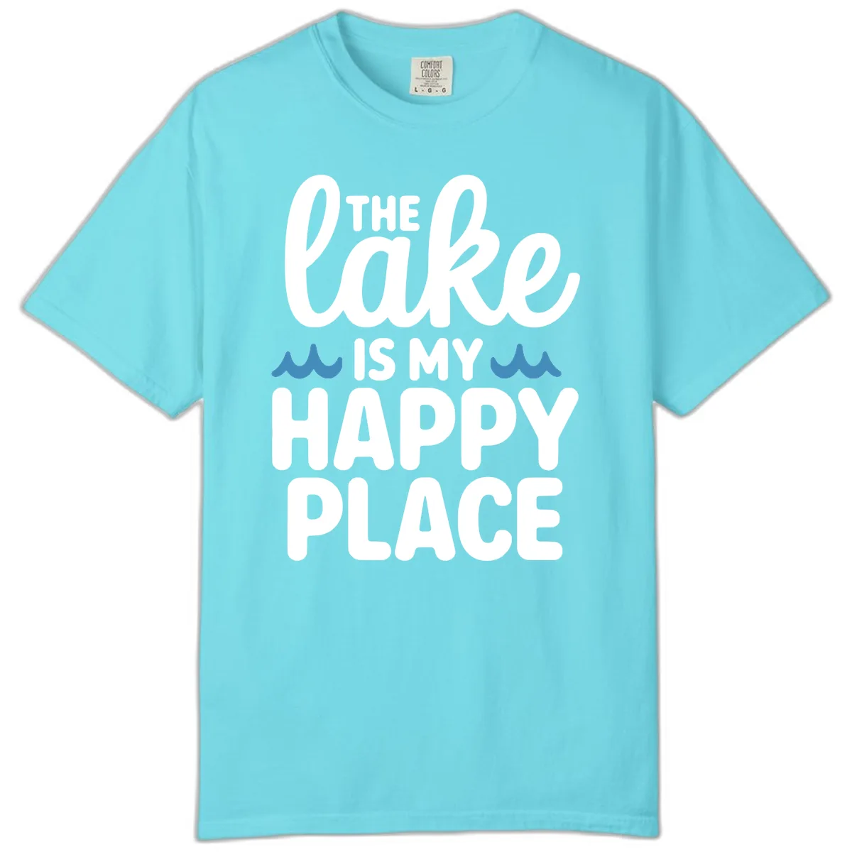 The Lake Is My Happy Place Design Comfort Color in Lagoon Blue