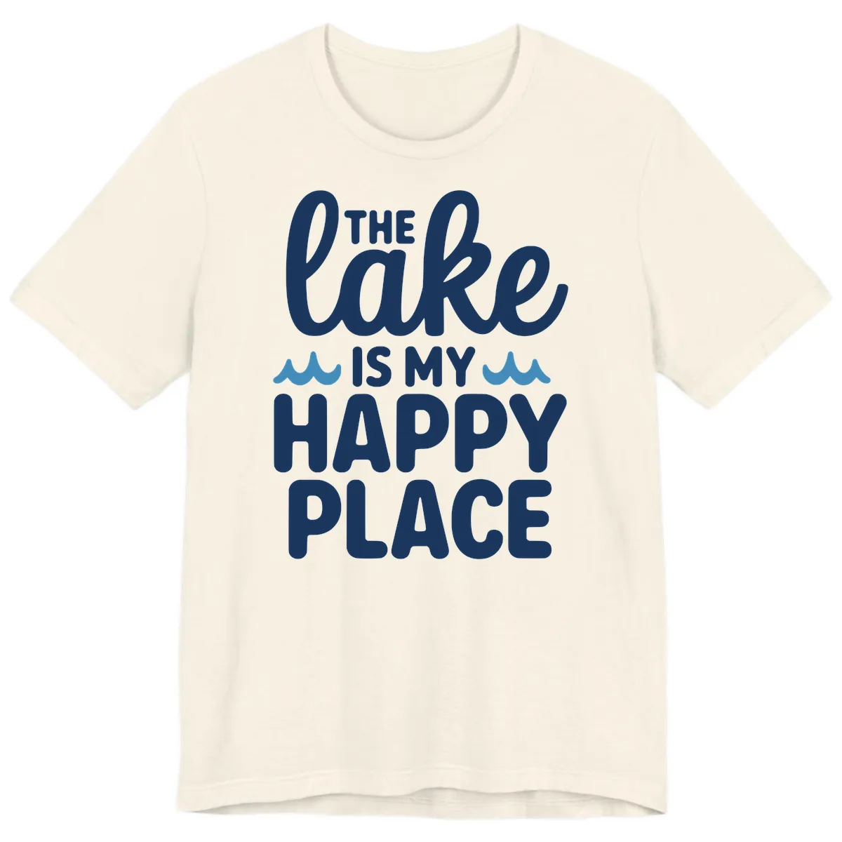 The Lake Is My Happy Place Design Premium T-Shirt in Natural