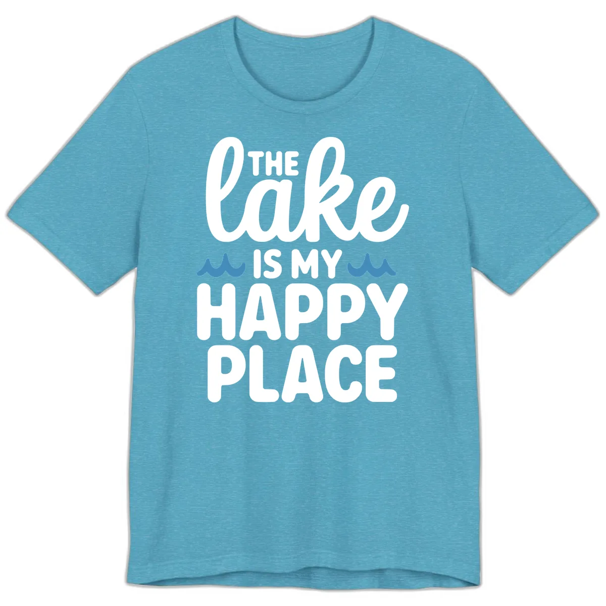 The Lake Is My Happy Place Design Premium T-Shirt in Heather Aqua