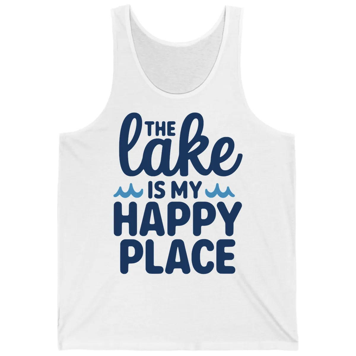The Lake Is My Happy Place Design Tank in White