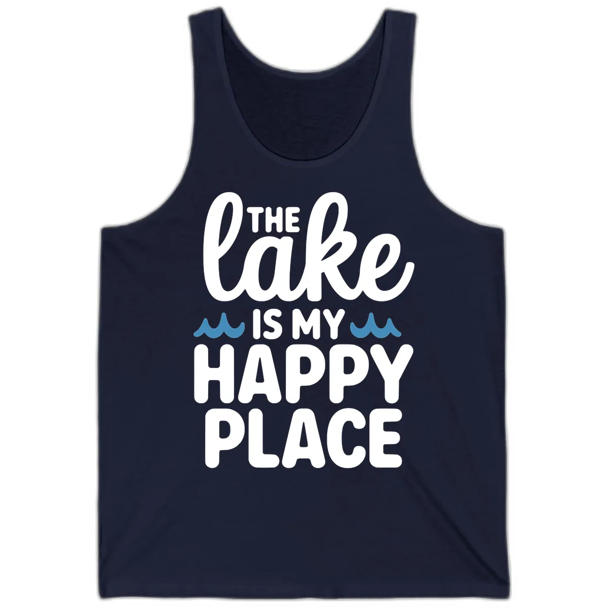 The Lake Is My Happy Place Design Tank in Navy