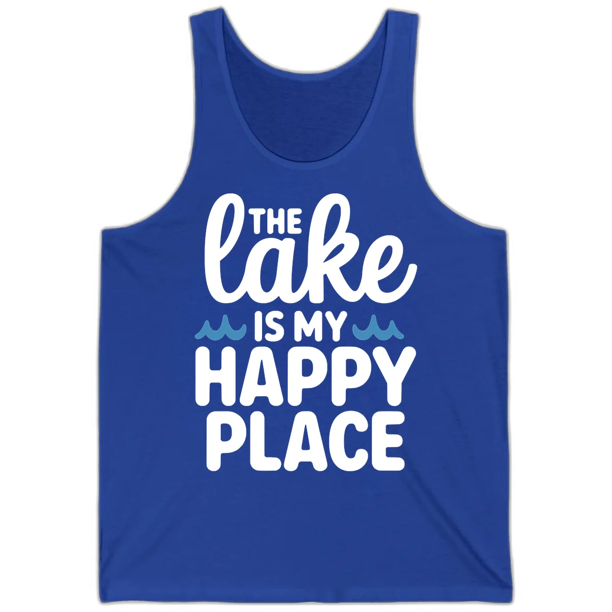 The Lake Is My Happy Place Design Tank in True Royal