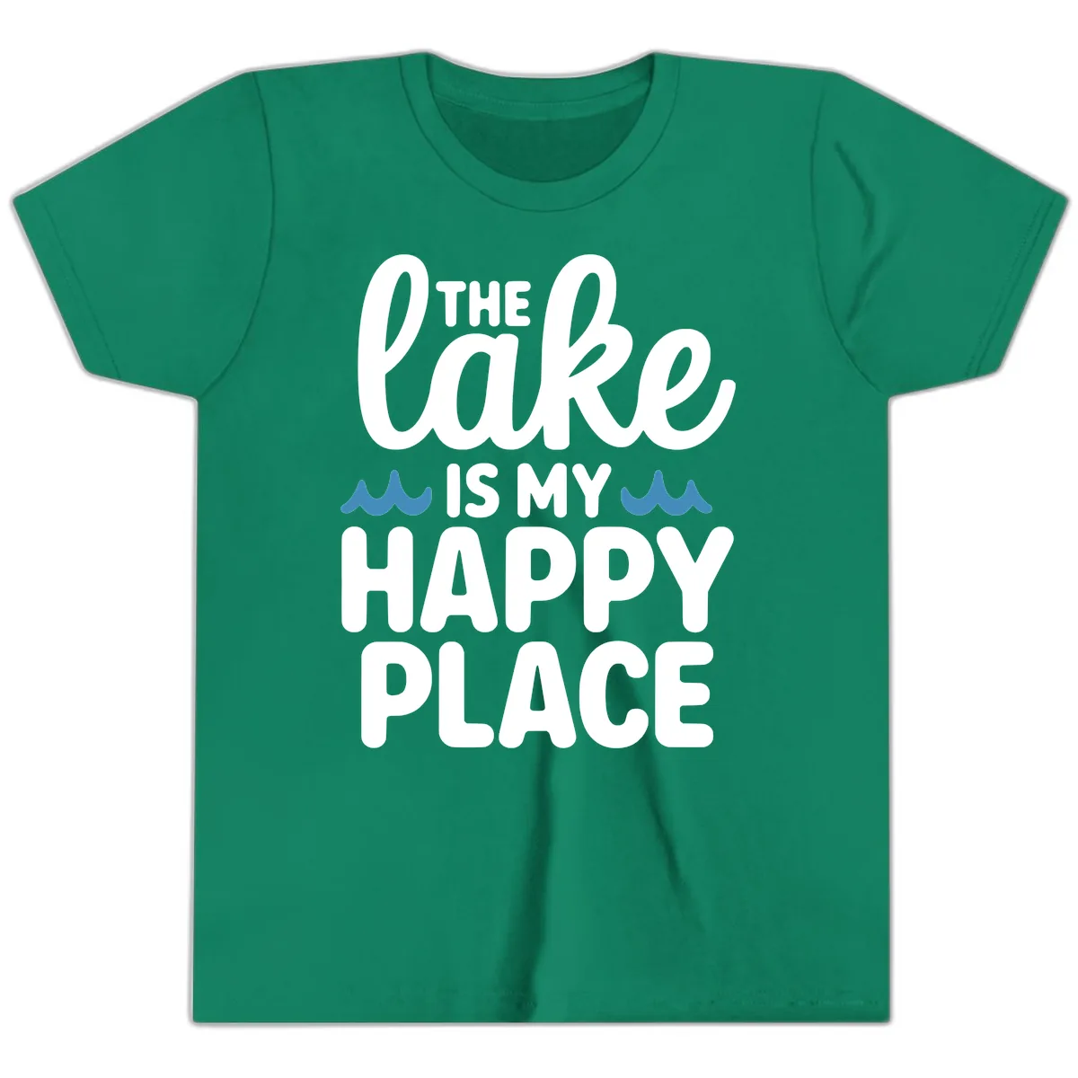 The Lake Is My Happy Place Design Youth T-Shirt in Kelly