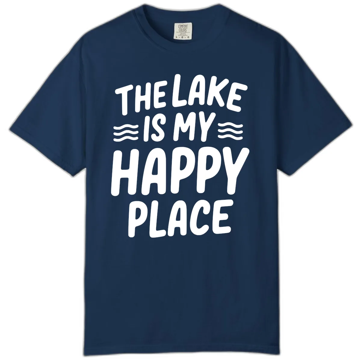 The Lake Is My Happy Place Design Comfort Color in Navy