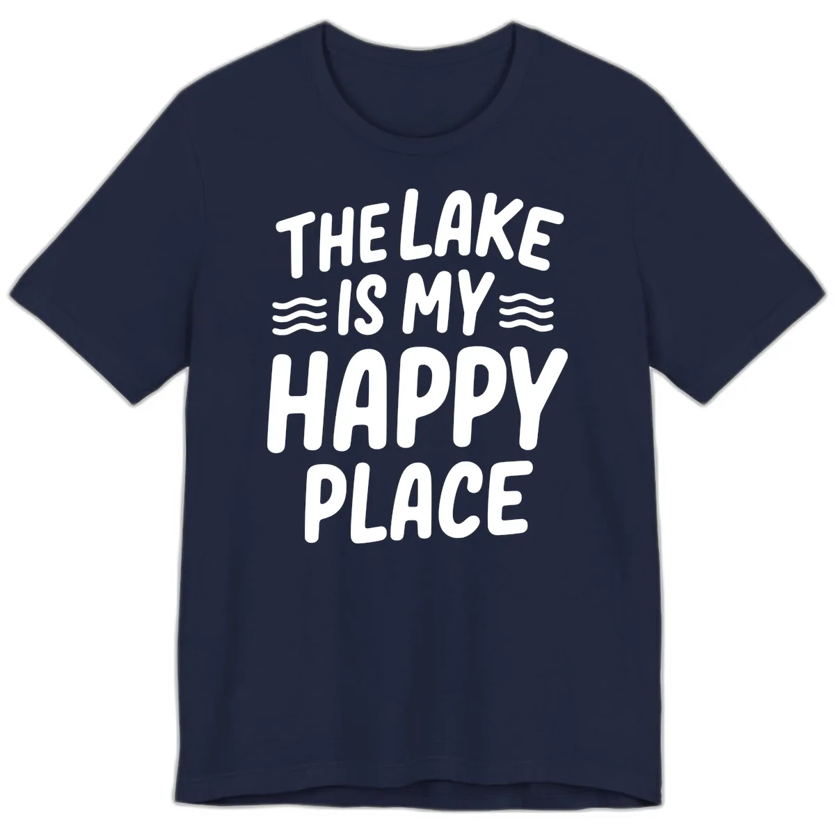 The Lake Is My Happy Place Design Premium T-Shirt in Navy