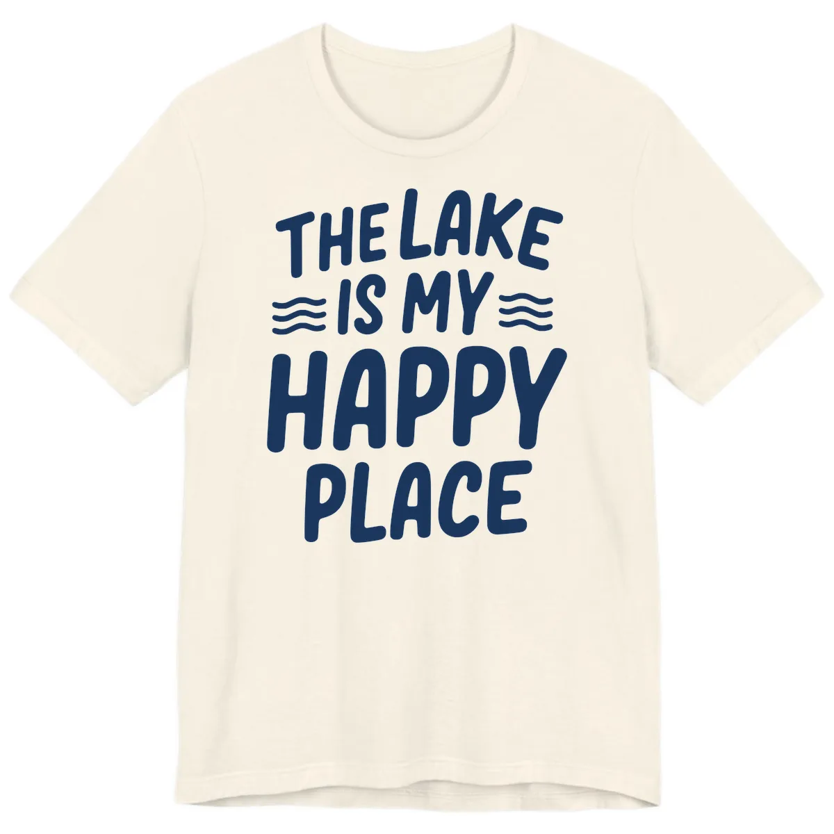 The Lake Is My Happy Place Design Premium T-Shirt in Natural