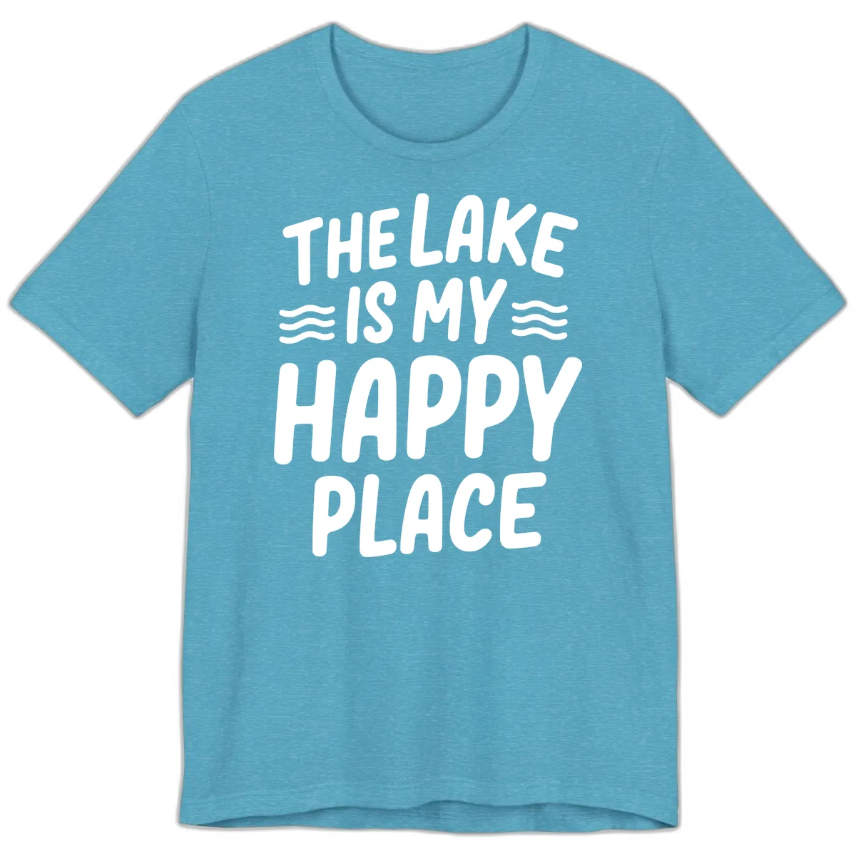 The Lake Is My Happy Place Design Premium T-Shirt in Heather Aqua