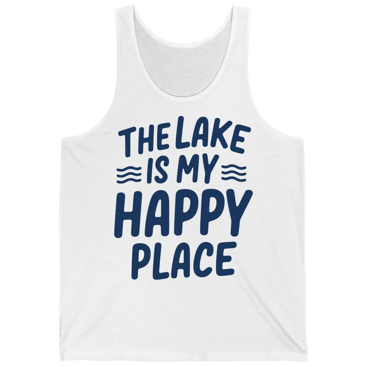 The Lake Is My Happy Place Design Tank in White