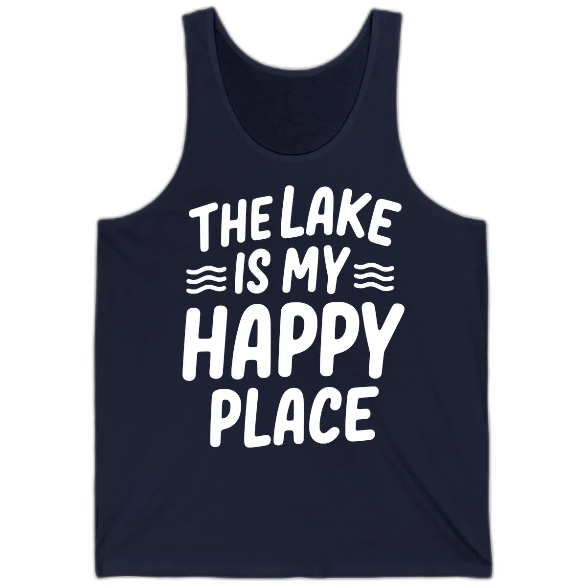 The Lake Is My Happy Place Design Tank in Navy