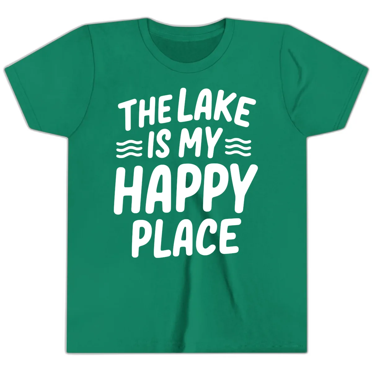 The Lake Is My Happy Place Design Youth T-Shirt in Kelly