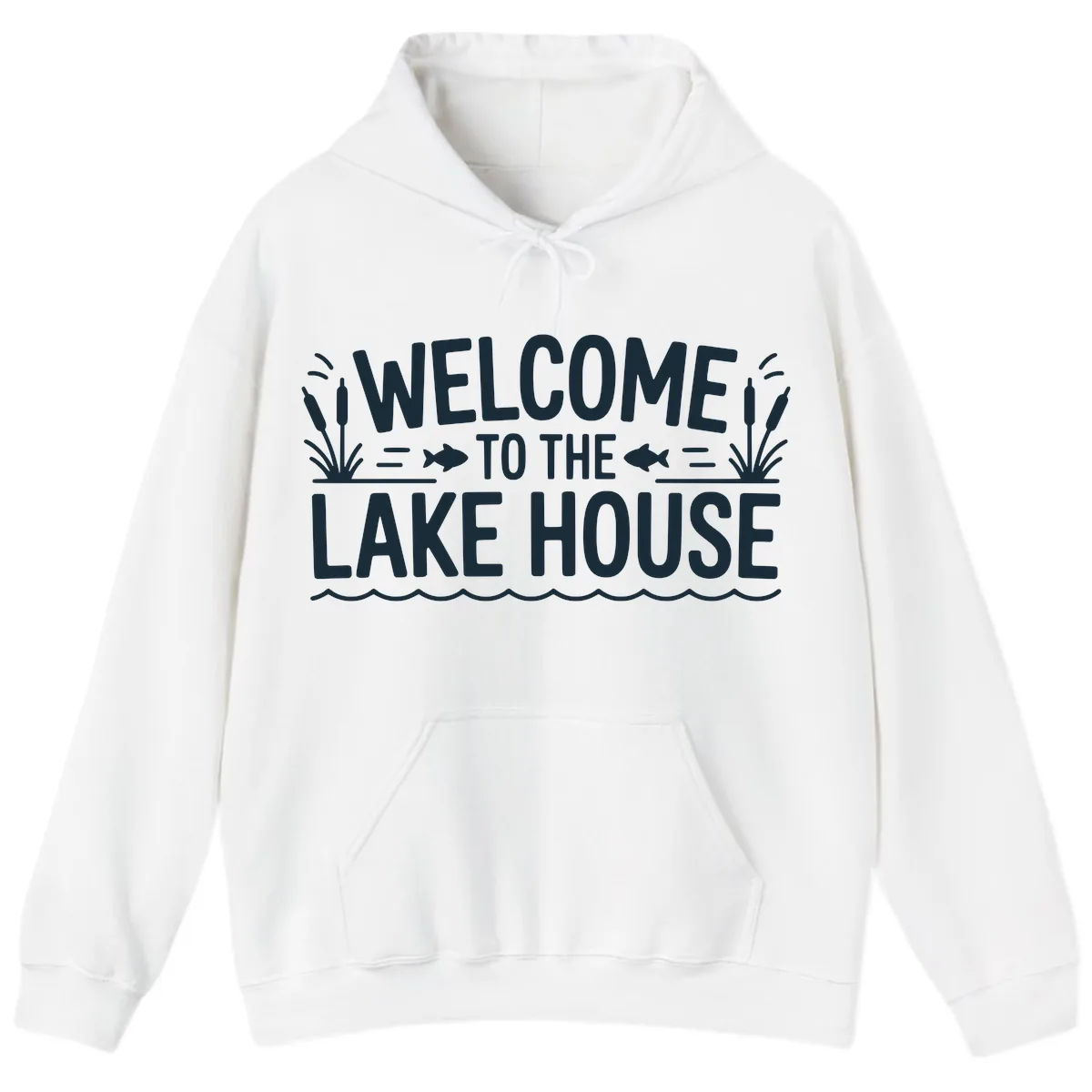 Welcome To The Lake House Hoodie in White