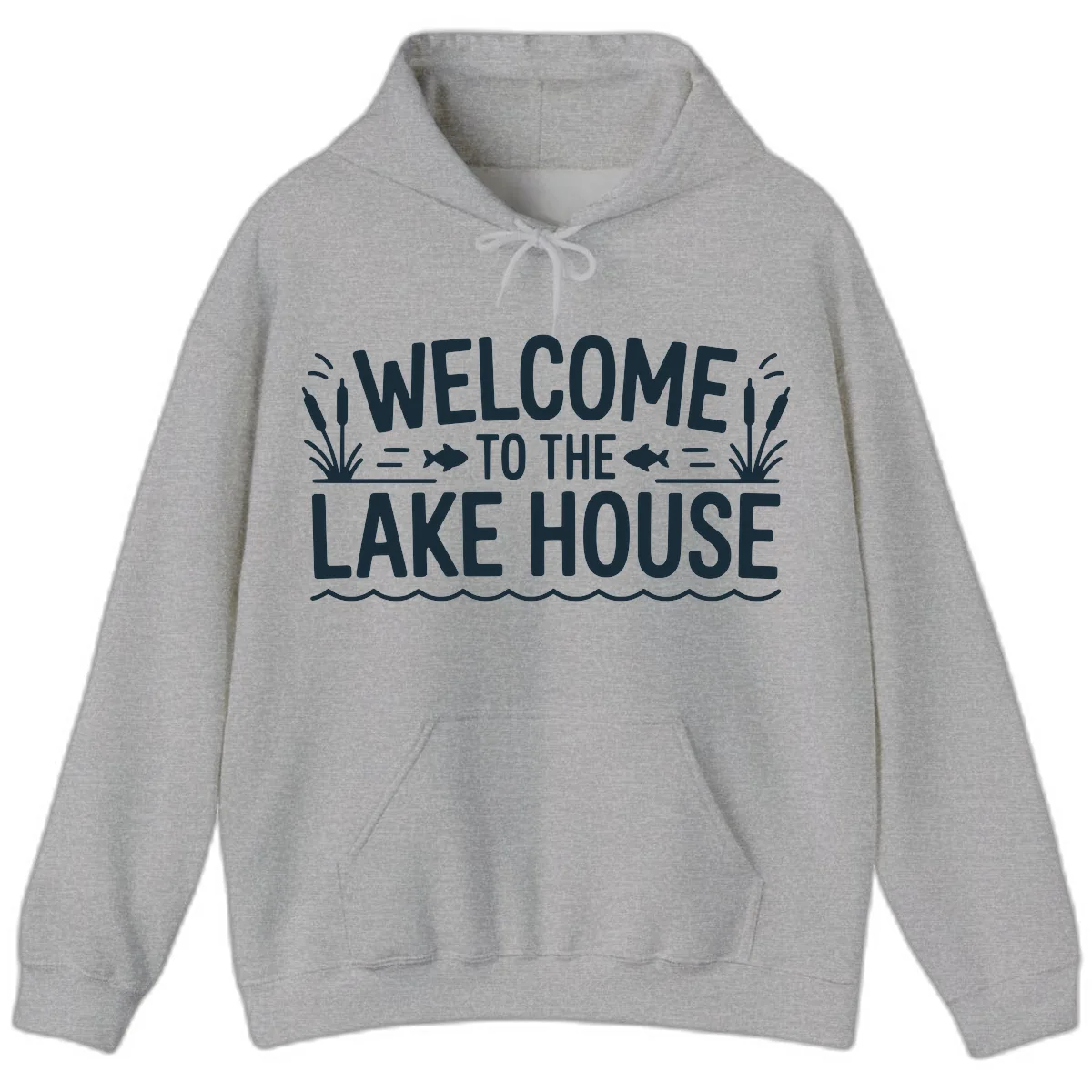 Welcome To The Lake House Hoodie in Sport Grey