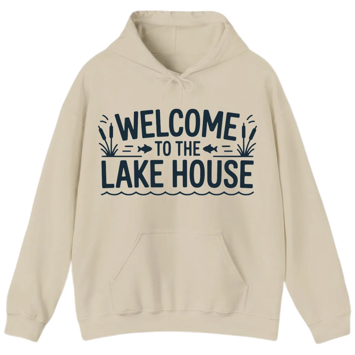 Welcome To The Lake House Hoodie in Sand