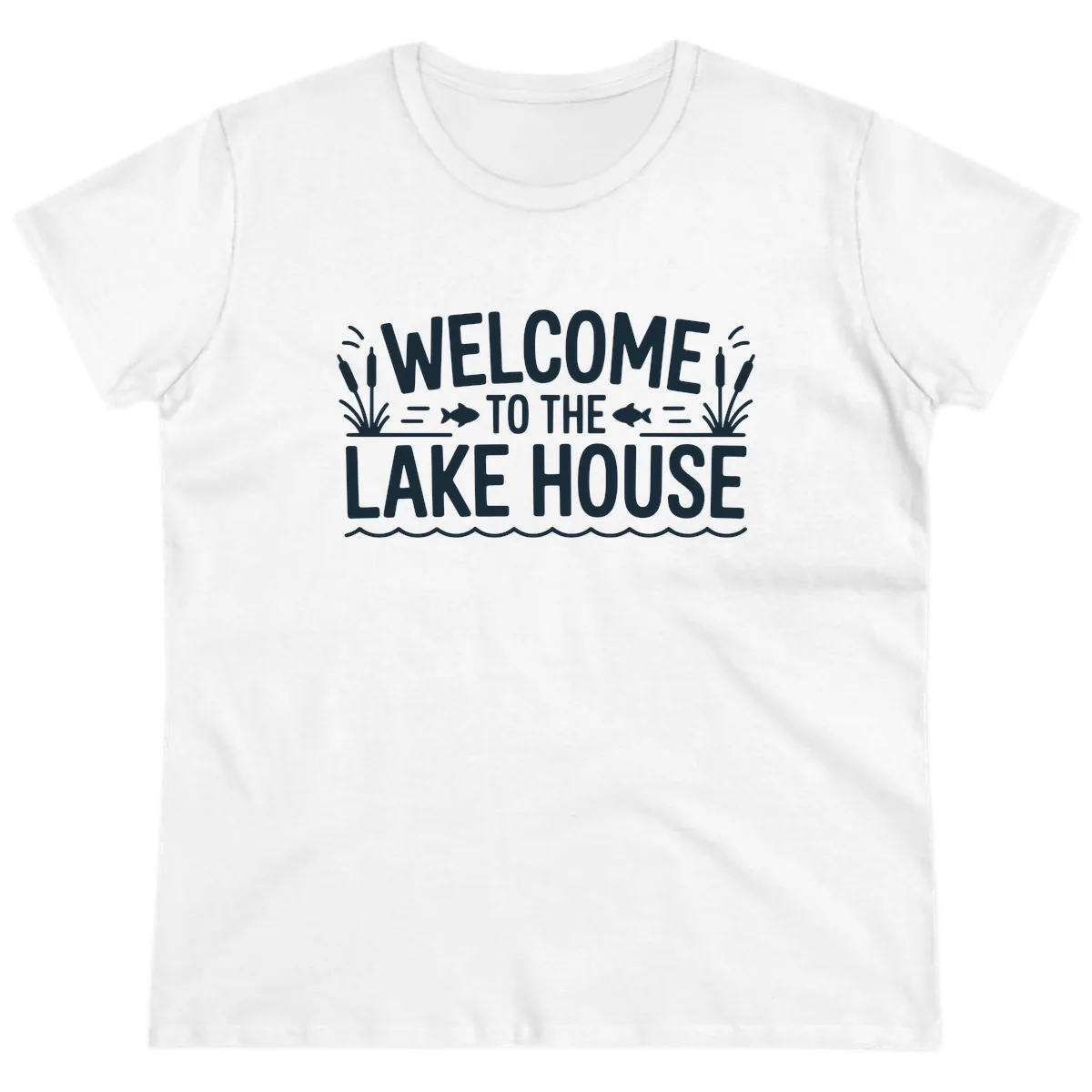 Welcome To The Lake House Ladies Tee in White