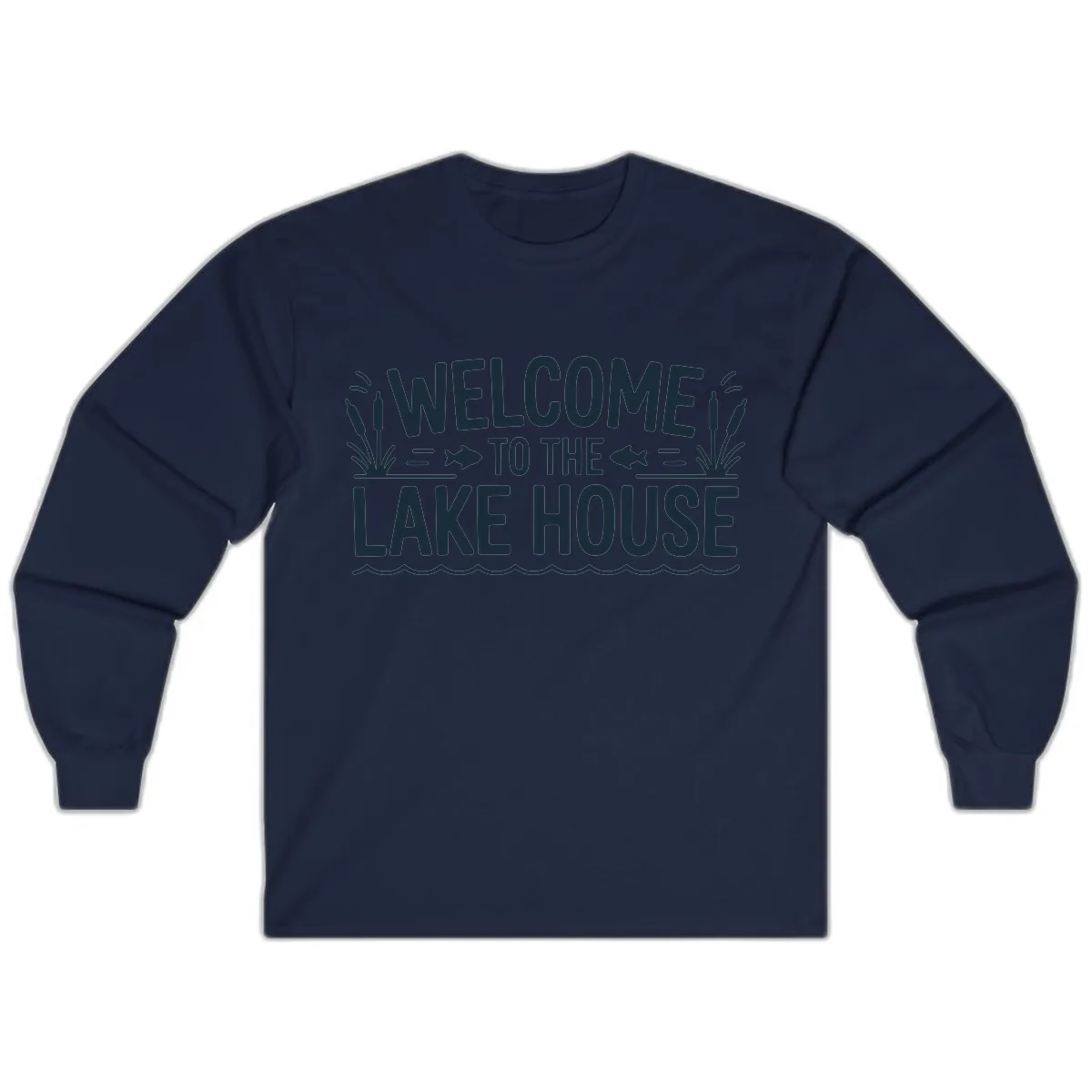 Welcome To The Lake House Long Sleeve in Navy