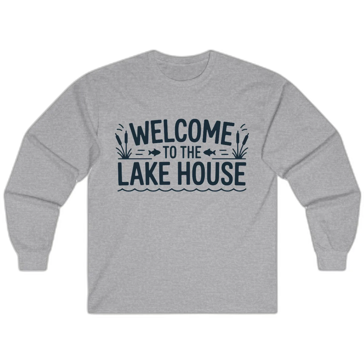 Welcome To The Lake House Long Sleeve in Sport Grey
