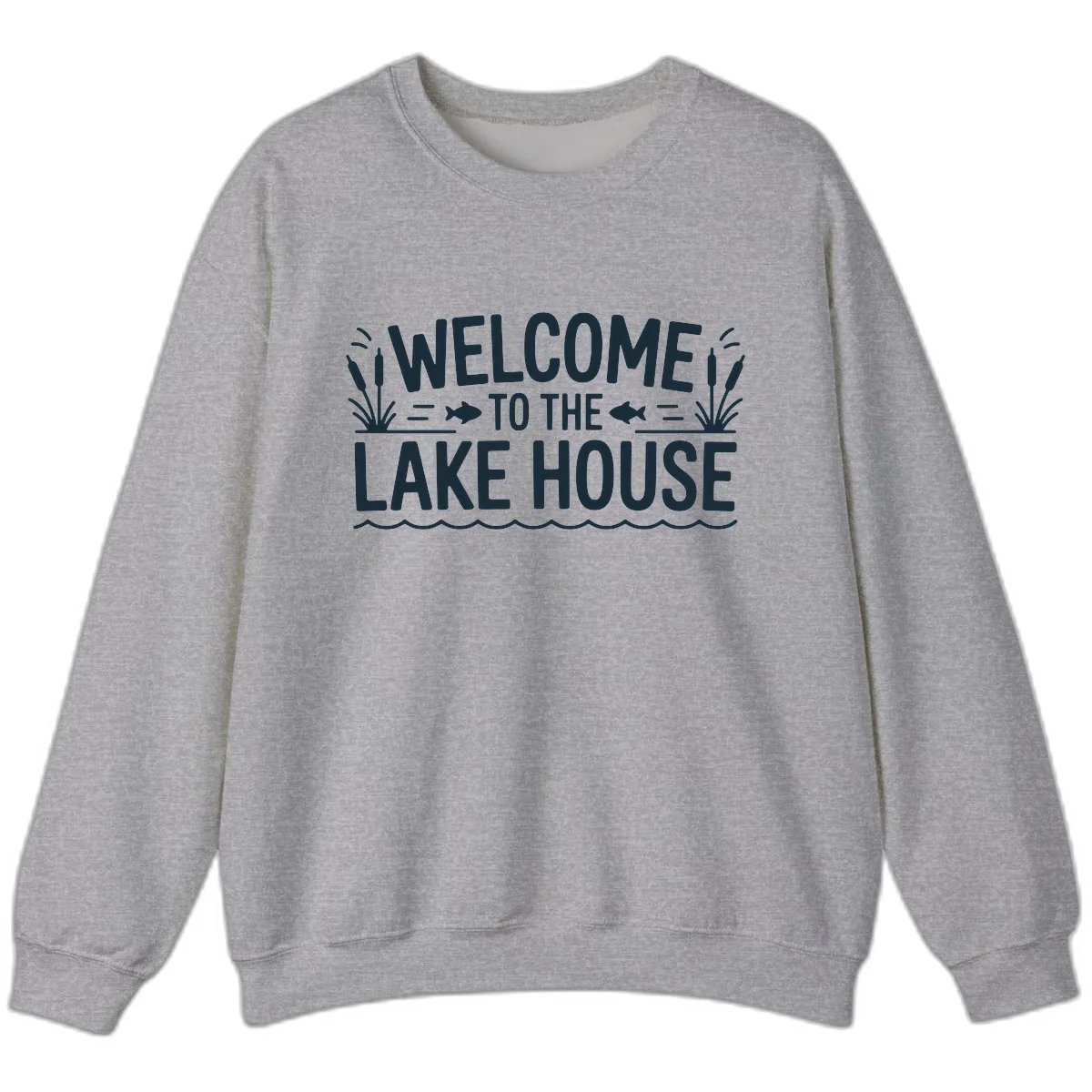 Welcome To The Lake House Sweatshirt in Sport Grey