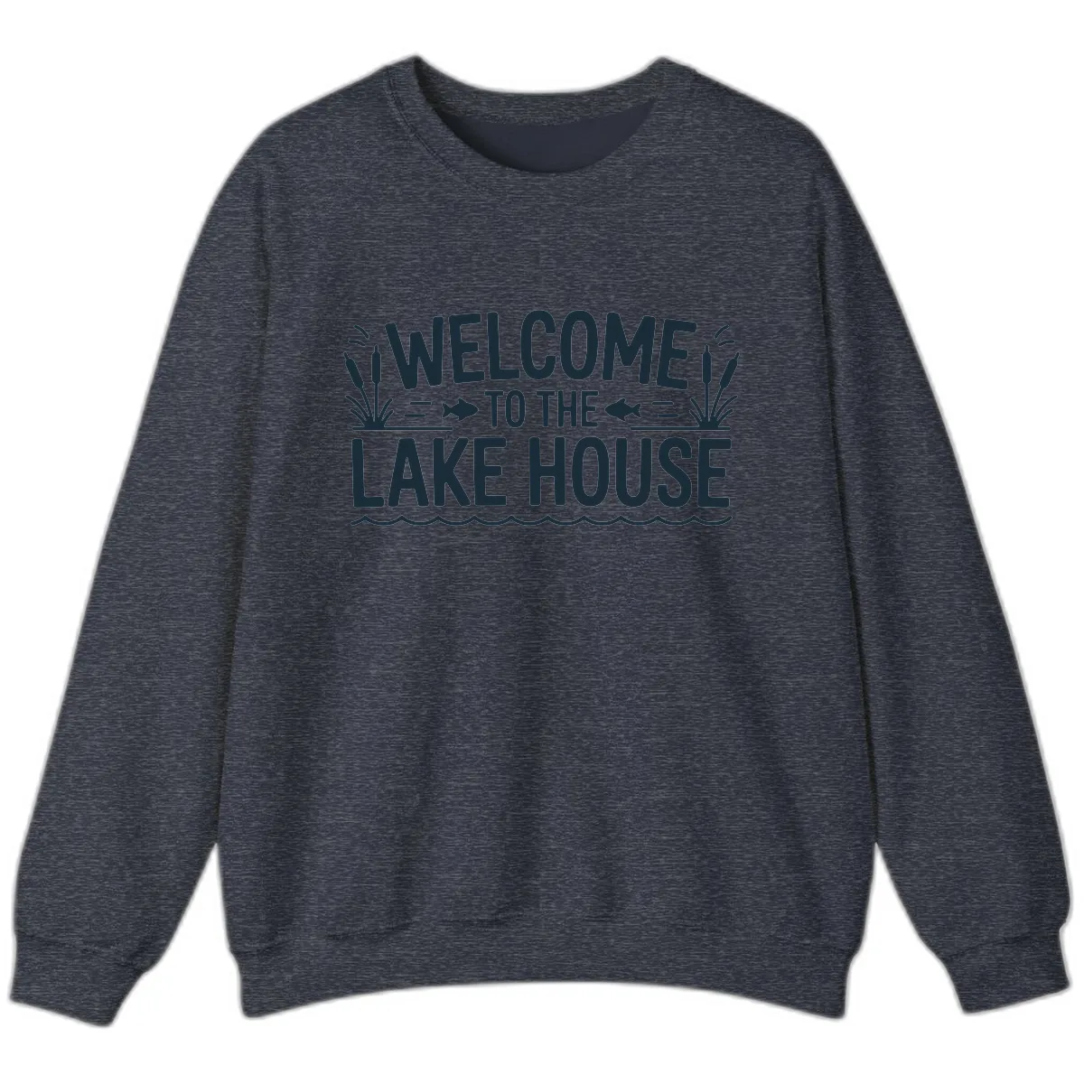 Welcome To The Lake House Sweatshirt in Heather Sport Dark Navy