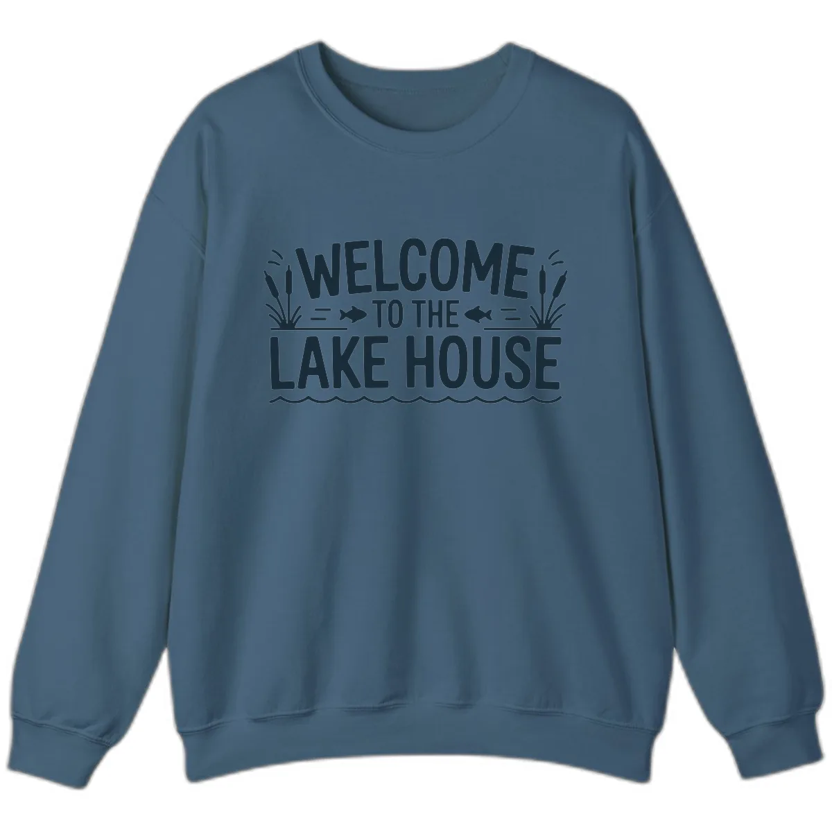 Welcome To The Lake House Sweatshirt in Indigo Blue