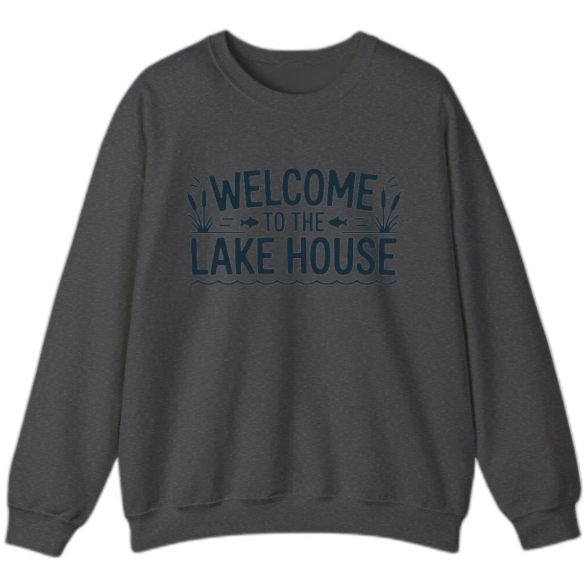 Welcome To The Lake House Sweatshirt in Dark Heather
