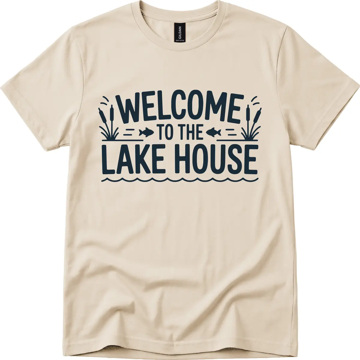 Welcome To The Lake House T-Shirt in Sand