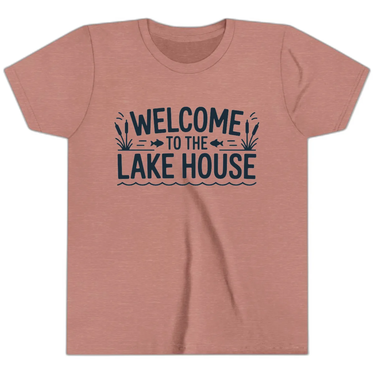 Welcome To The Lake House Youth T-Shirt in Heather Mauve