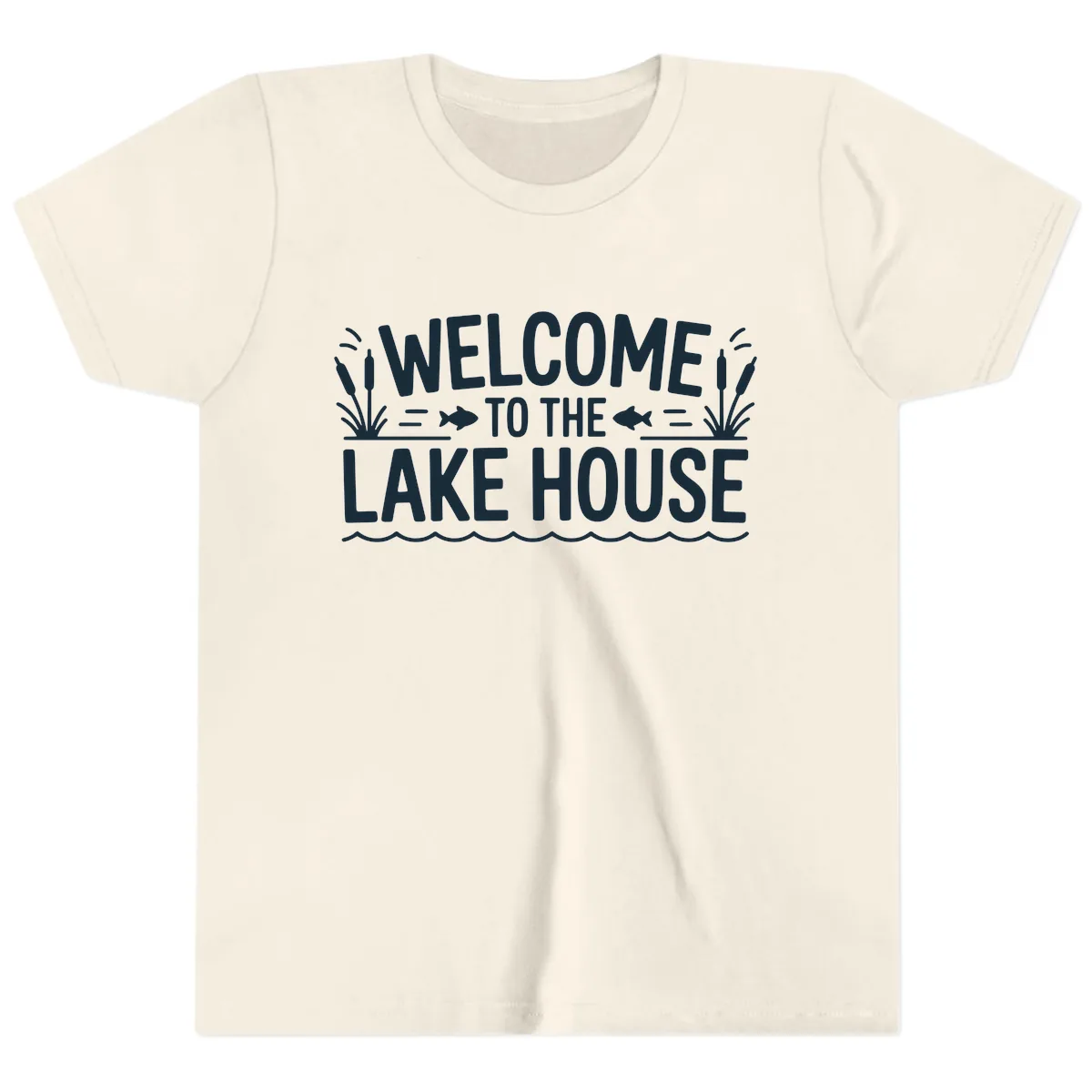 Welcome To The Lake House Youth T-Shirt in Natural