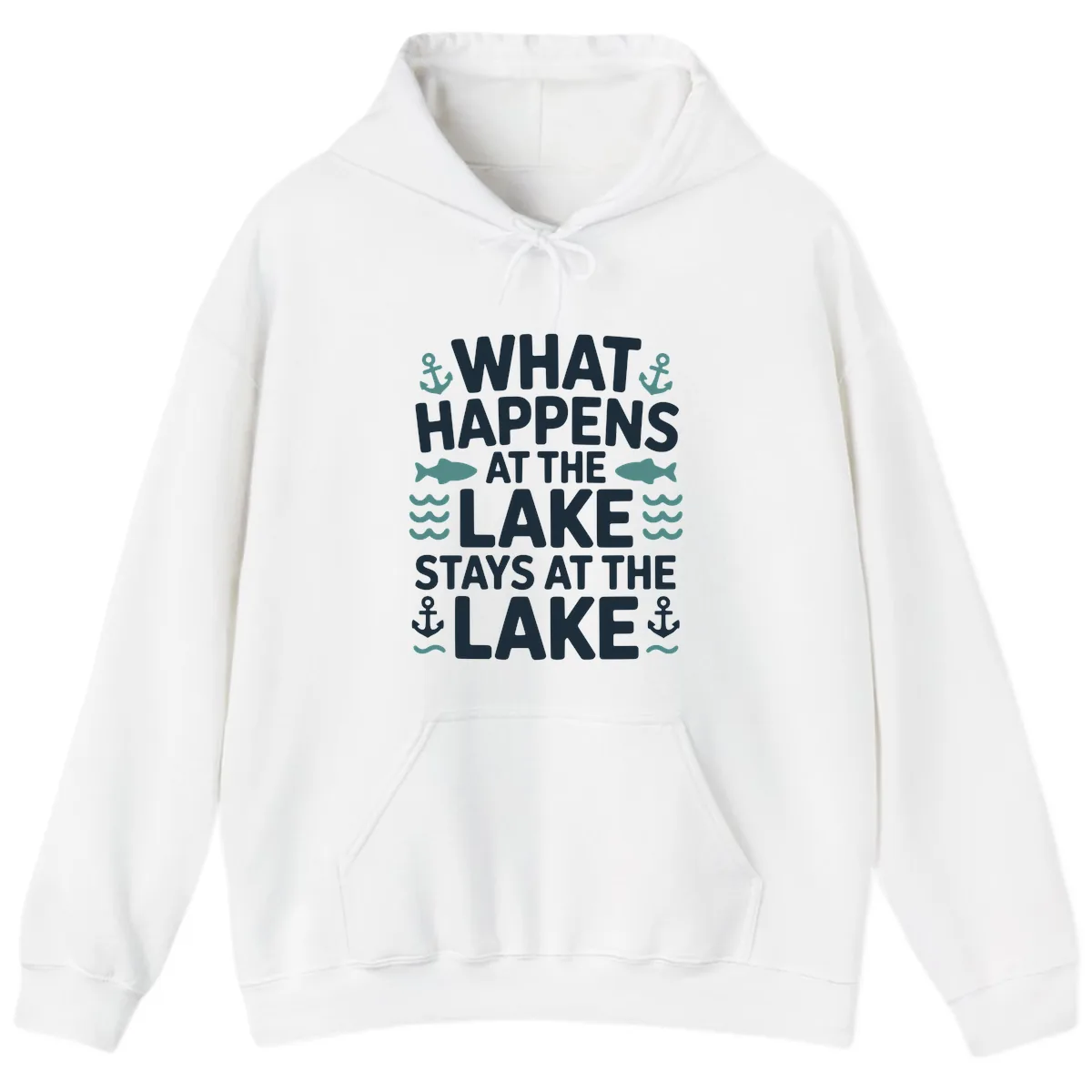 What Happens At The Lake Hoodie in White