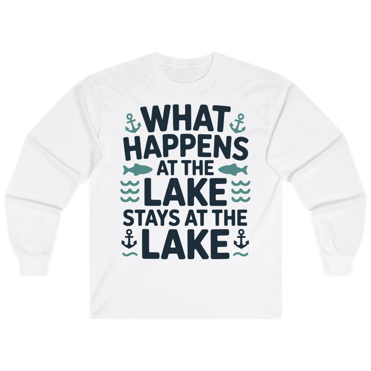 What Happens At The Lake Long Sleeve in White