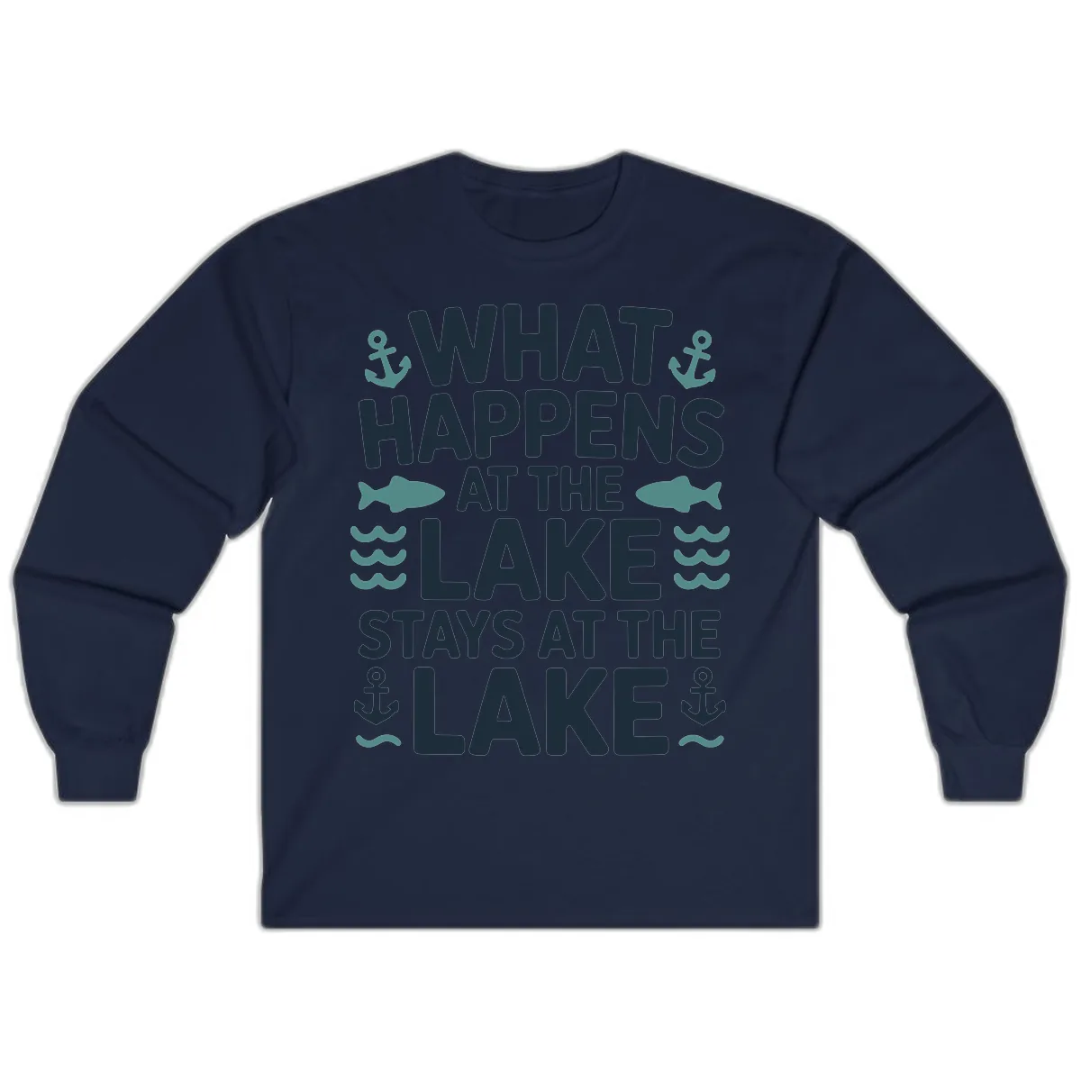 What Happens At The Lake Long Sleeve in Navy