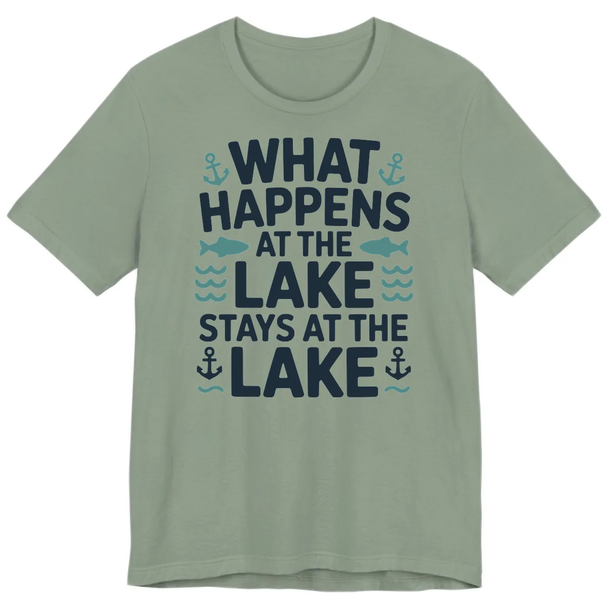 What Happens At The Lake Premium T-Shirt in Sage