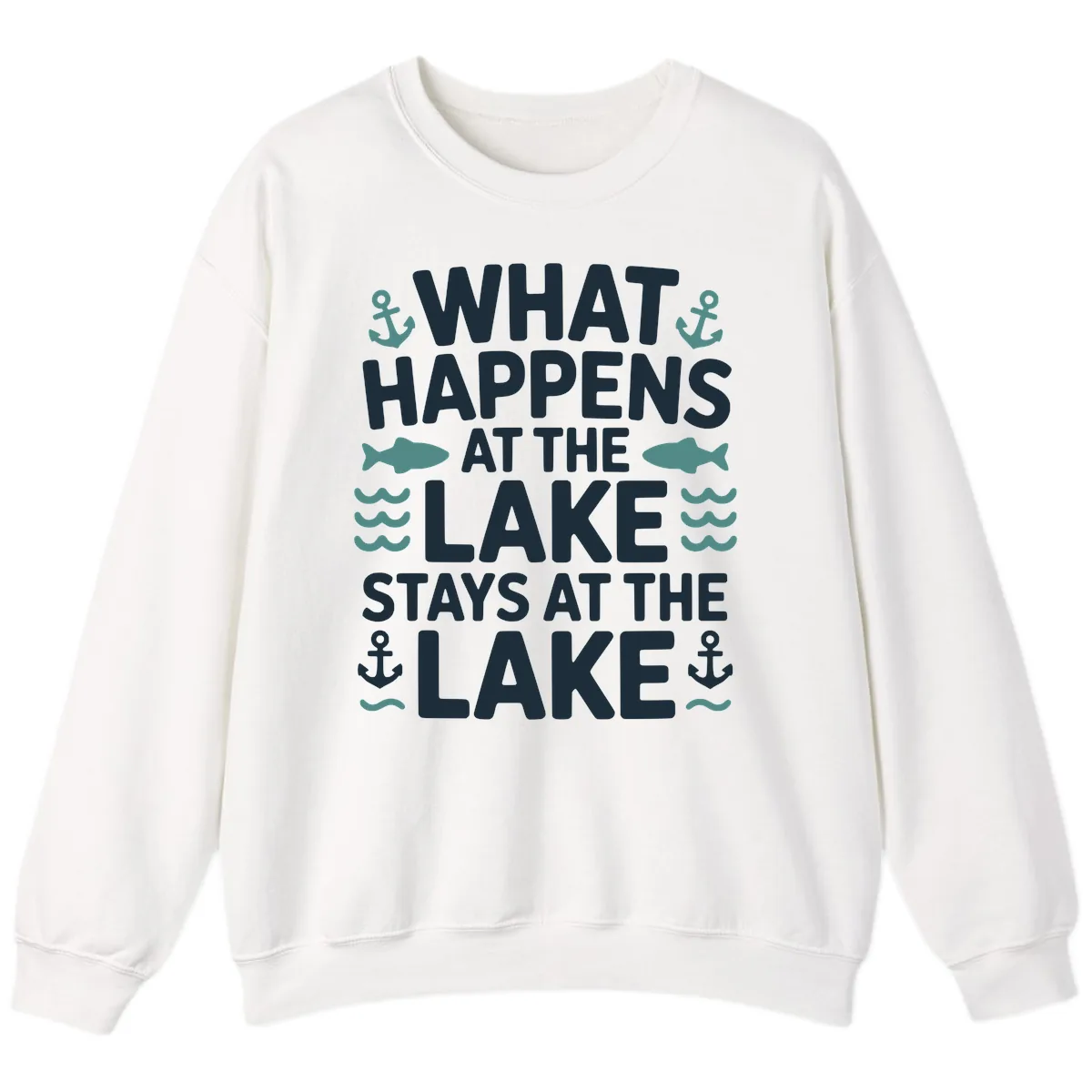What Happens At The Lake Sweatshirt in White