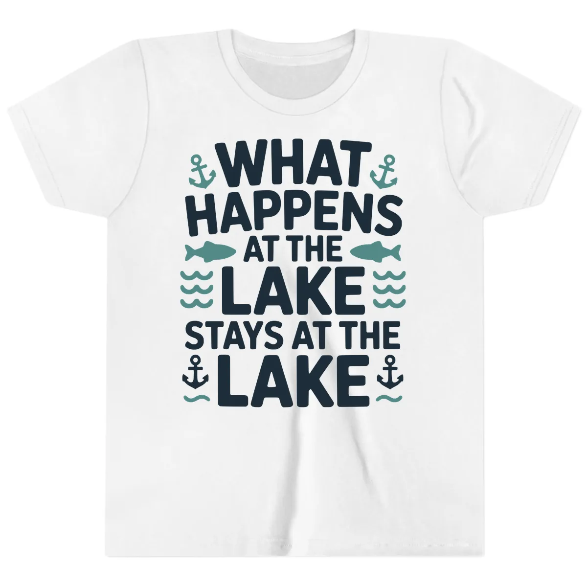 What Happens At The Lake Youth T-Shirt in White