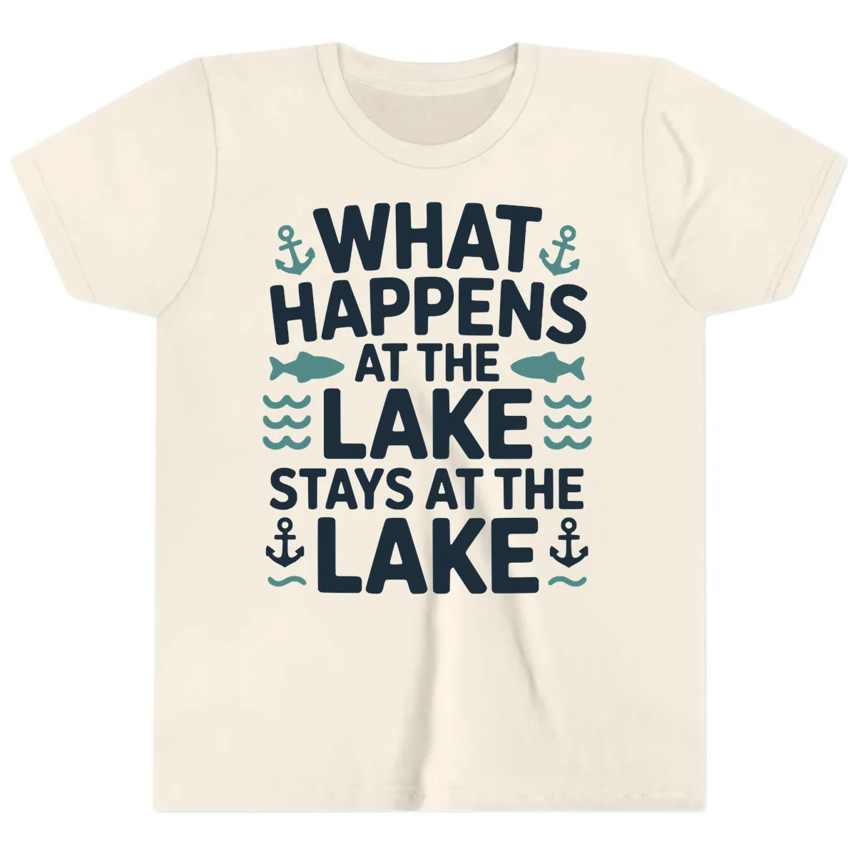 What Happens At The Lake Youth T-Shirt in Natural