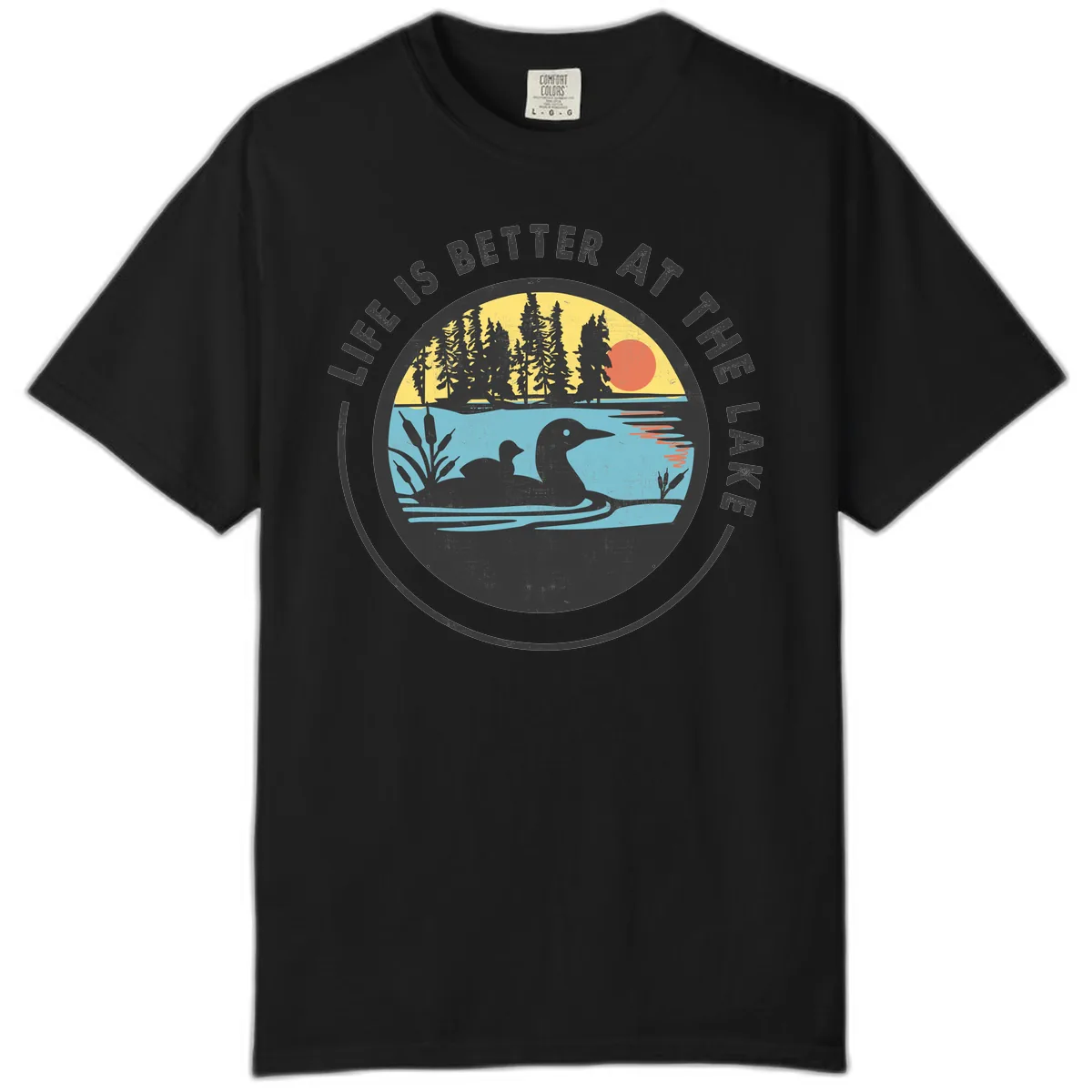Life Is Better At The Lake Comfort Color in Black