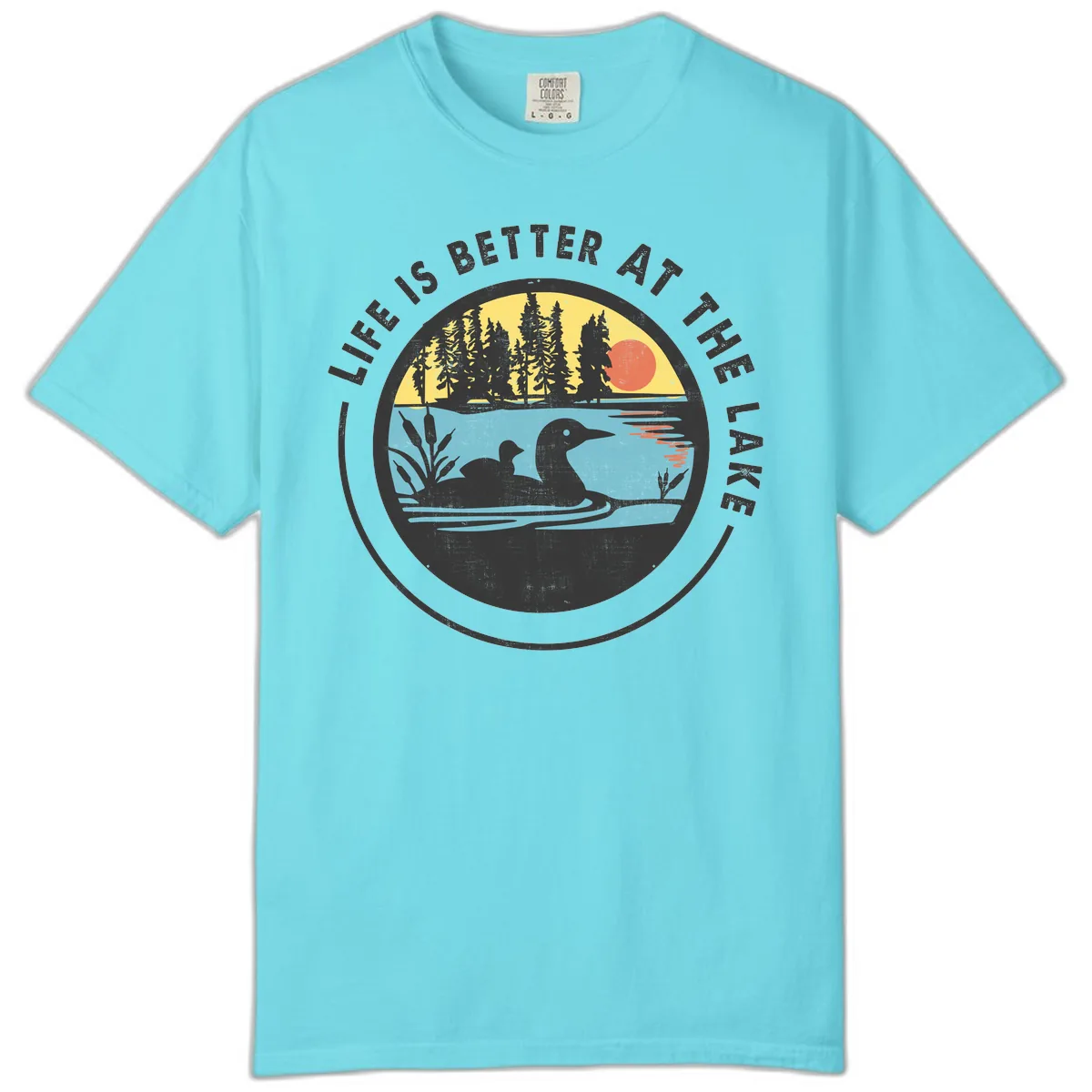 Life Is Better At The Lake Comfort Color in Lagoon Blue
