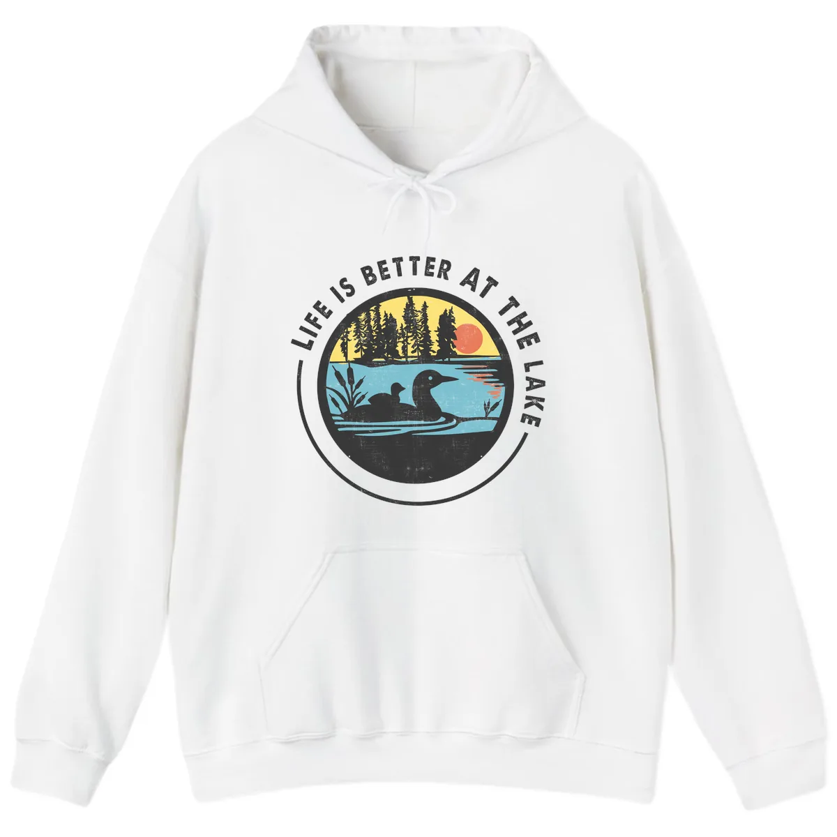 Life Is Better At The Lake Hoodie in White