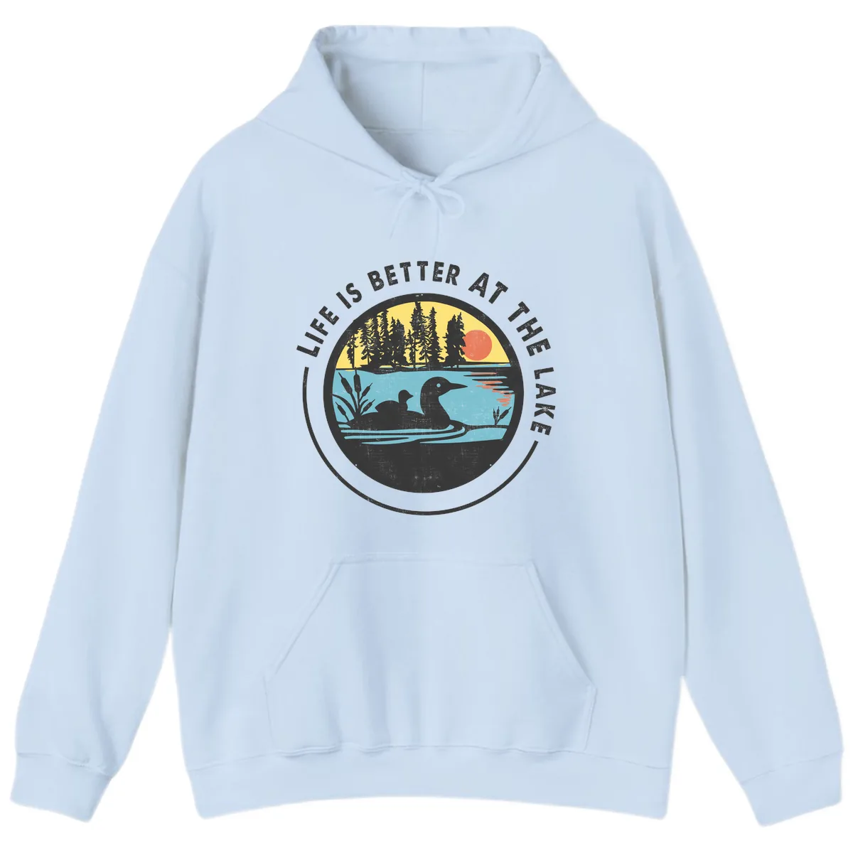 Life Is Better At The Lake Hoodie in Light Blue