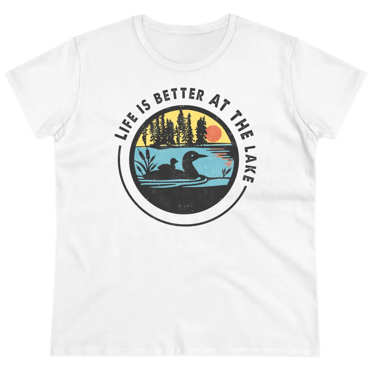Life Is Better At The Lake Ladies Tee in White